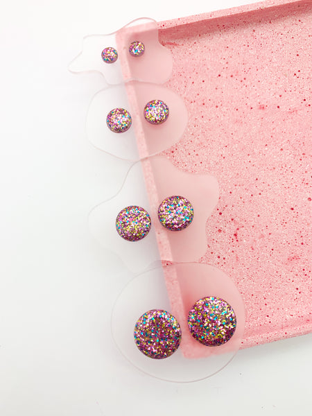 Pastel Rainbow SPARKLE Studs - Choose your size!