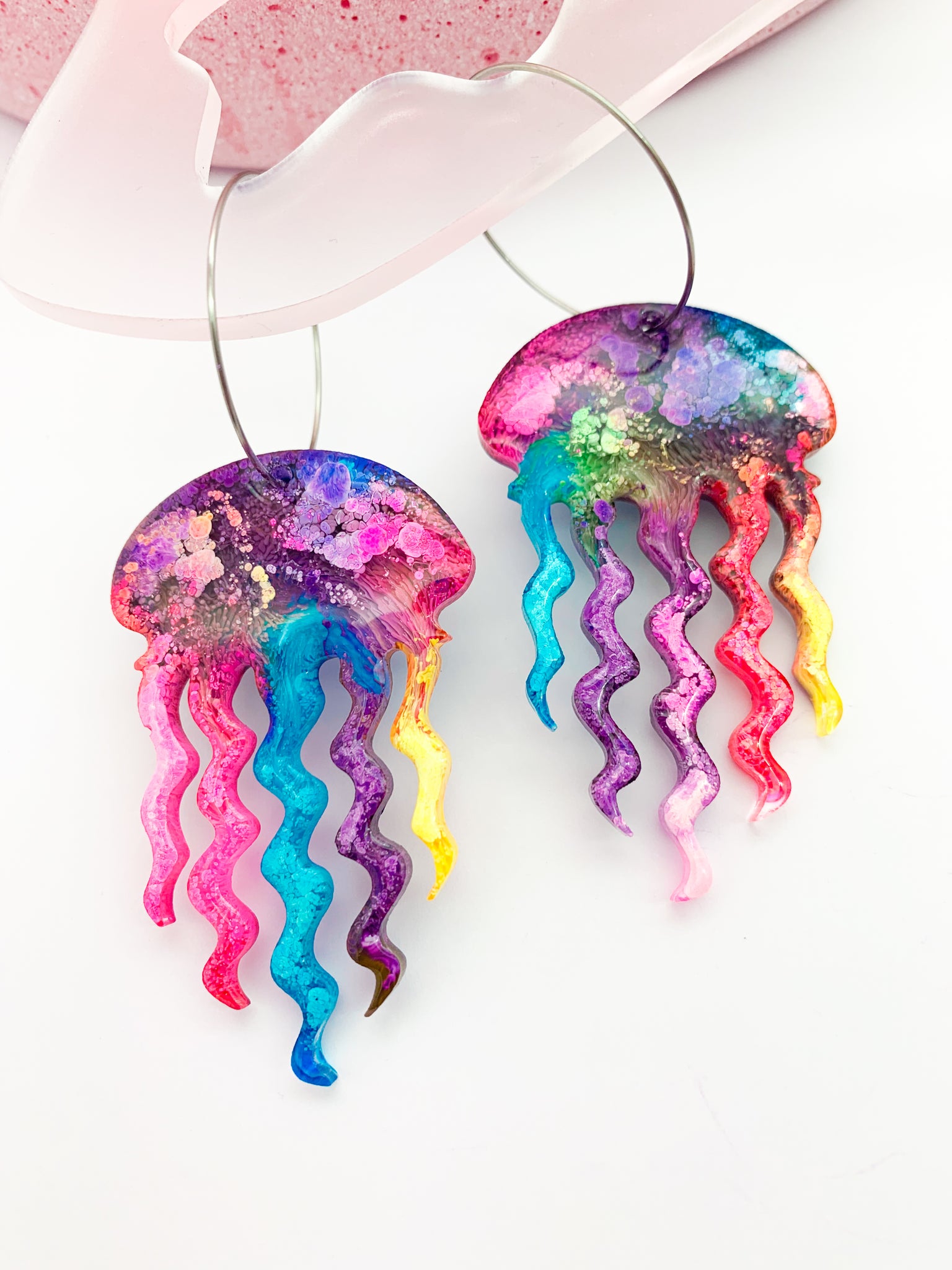 UNDERWATER INKY Jellyfish Hoop #9
