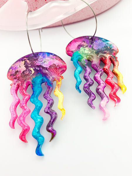 UNDERWATER INKY Jellyfish Hoop #9