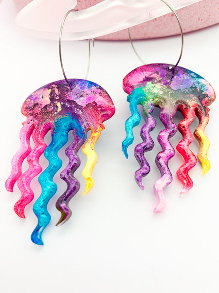 UNDERWATER INKY Jellyfish Hoop #9