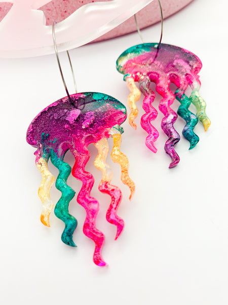 UNDERWATER INKY Jellyfish Hoop #10