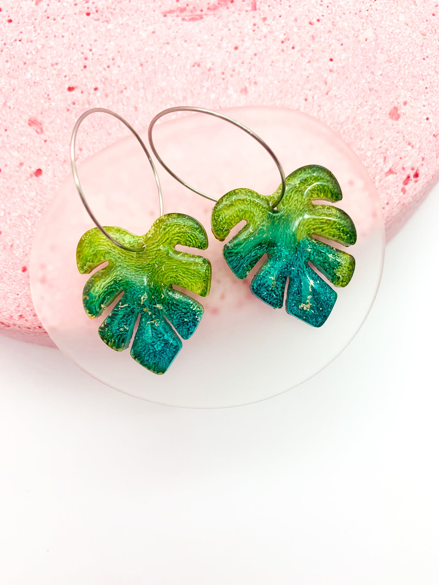 INKY Monstera Mini Hoops #1