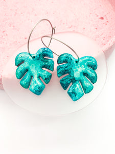 INKY Monstera Mini Hoops #3