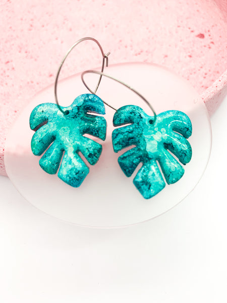 INKY Monstera Mini Hoops #3