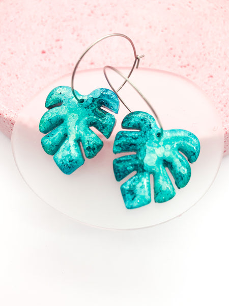 INKY Monstera Mini Hoops #3