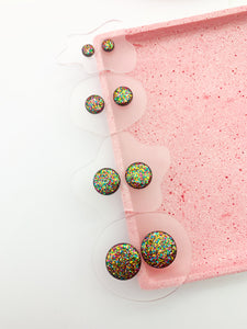 Rainbow SPARKLE Studs - Choose your size!