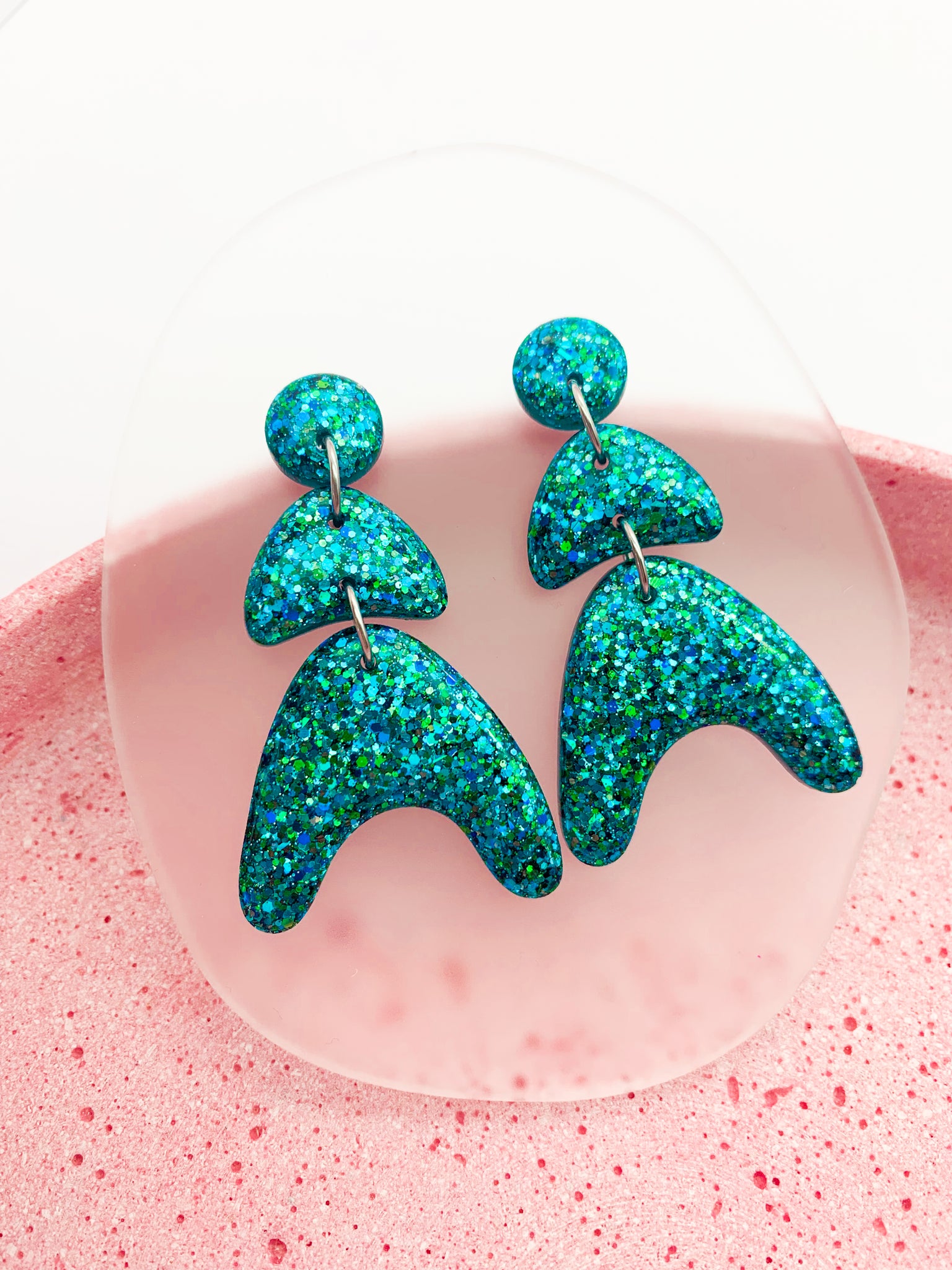 Blue/Green SPARKLE Sumo Dangles