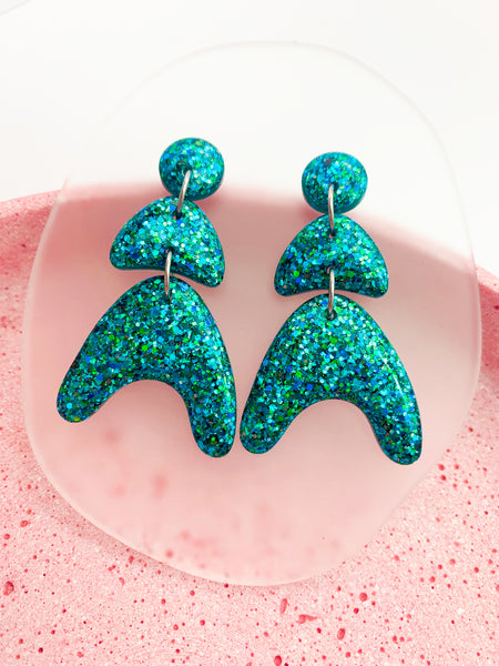 Blue/Green SPARKLE Sumo Dangles