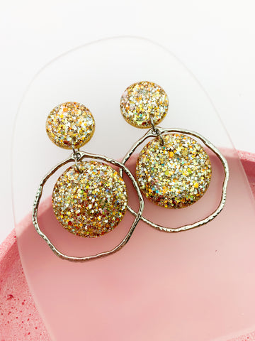 Gold/Silver SPARKLE Orbit Dangles