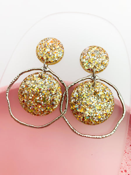 Gold/Silver SPARKLE Orbit Dangles
