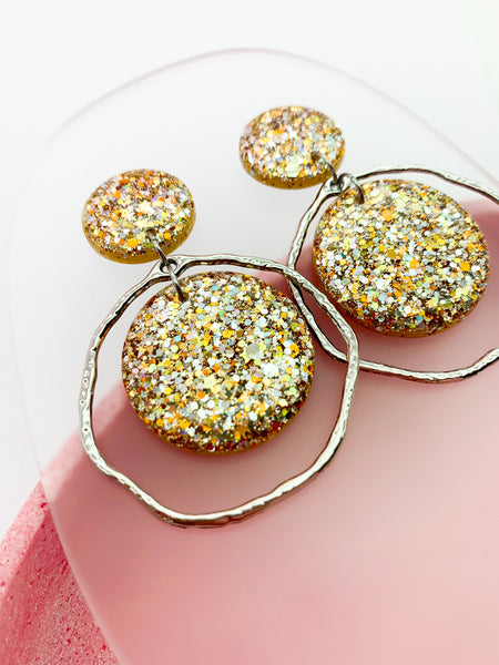 Gold/Silver SPARKLE Orbit Dangles