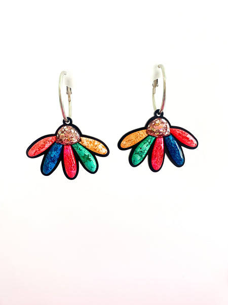 3D Flower Drop Hoops