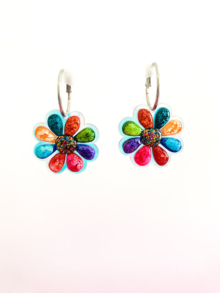 3D Jellybean Flower Hoops