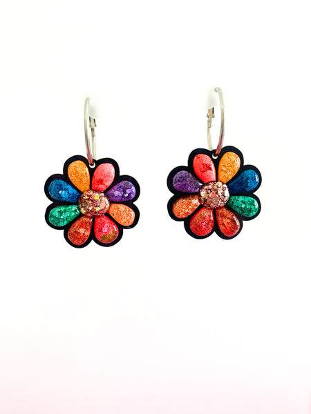 3D Jellybean Flower Hoops