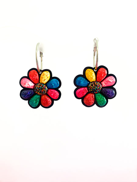 3D Jellybean Flower Hoops