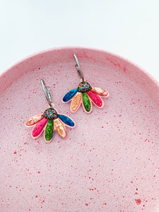 3D Flower Drop Hoops