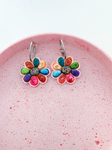 3D Jellybean Flower Hoops