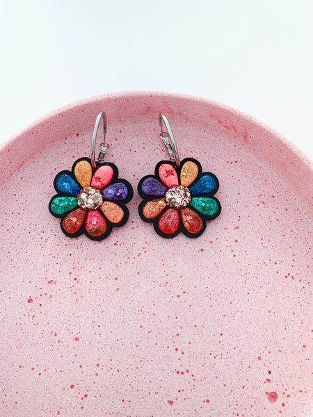 3D Jellybean Flower Hoops