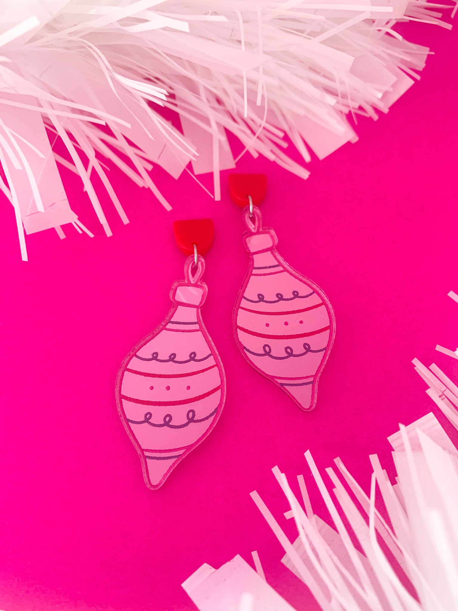 Pink Drop CHRISTMAS Bauble Dangles