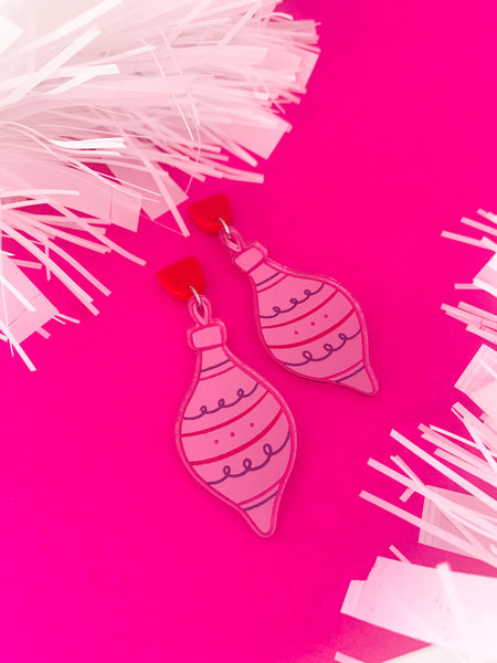 Pink Drop CHRISTMAS Bauble Dangles