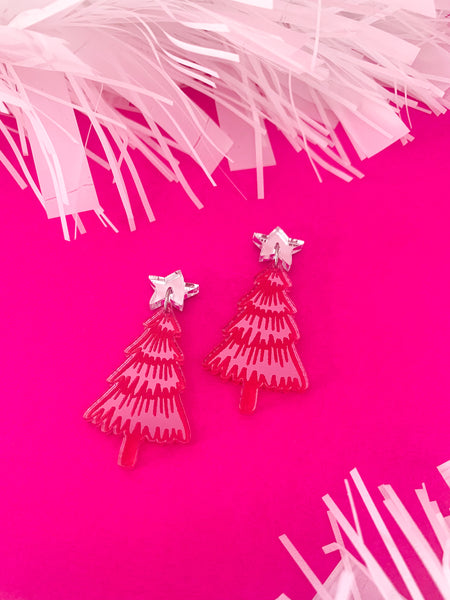 Pink/Red CHRISTMAS Tree Mini Dangles