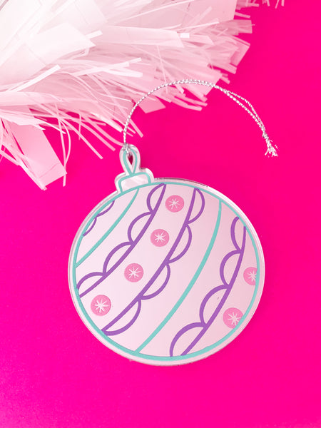 Round Silver CHRISTMAS Tree Bauble