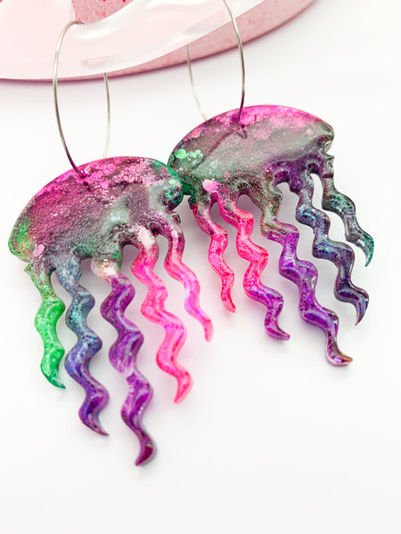 UNDERWATER INKY Jellyfish Hoop #3