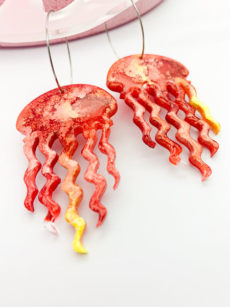 UNDERWATER INKY Jellyfish Hoop #4