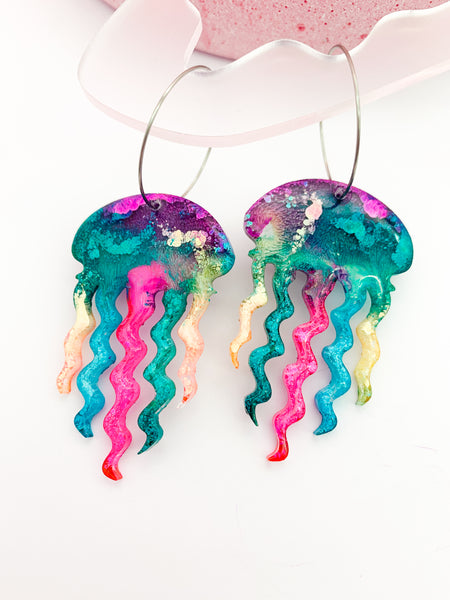 UNDERWATER INKY Jellyfish Hoop #8