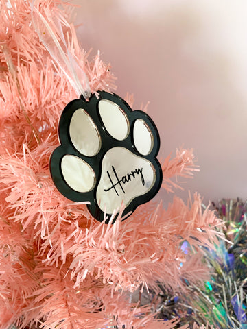 Personalised Paw Pet Christmas Decoration