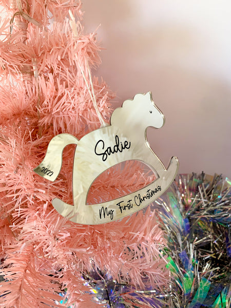 Personalised ‘My First Christmas’ Rocking Horse Decoration