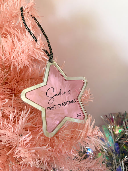 Personalised ‘My First Christmas’ Star Decoration