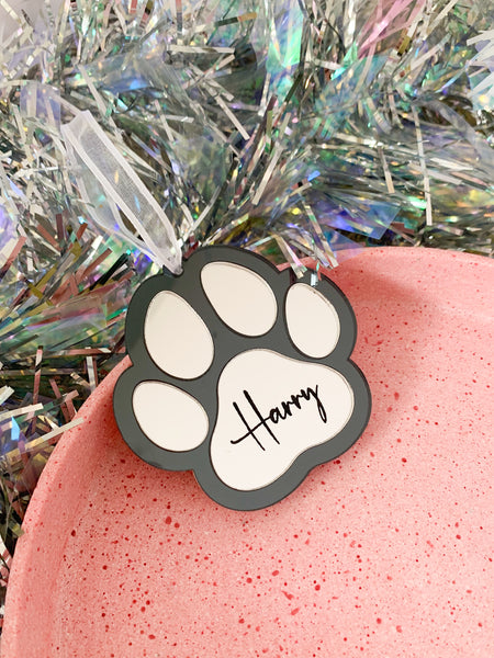 Personalised Paw Pet Christmas Decoration